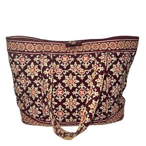 Vera Bradley Burgundy Medallion Toggle Tote